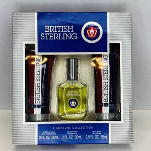 British Sterling Signature Collection 3 Piece Gift Set Cologne After Shave Wash